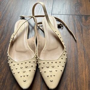 Tod’s Embellished point toe flats with ankle straps size 38 (us 7 1/2